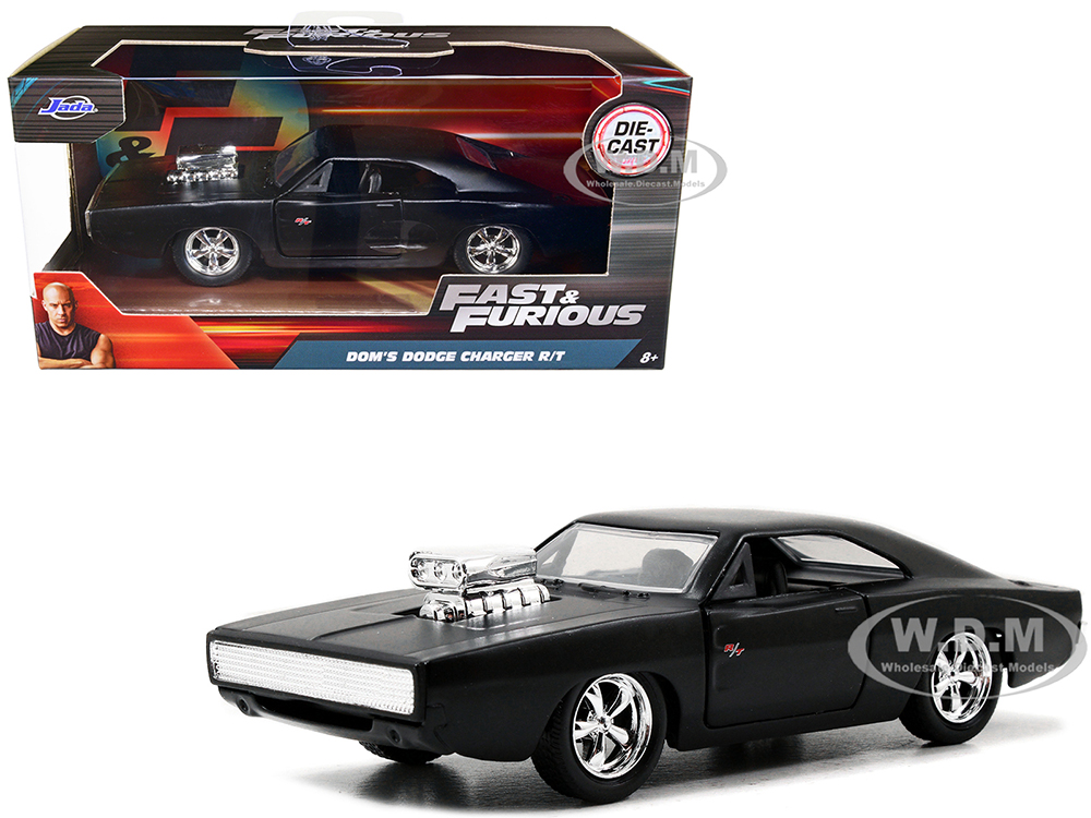 Doms Dodge Charger R/T Matt Black Fast & Furious Movie 1/32 Diecast Model Car by Jada