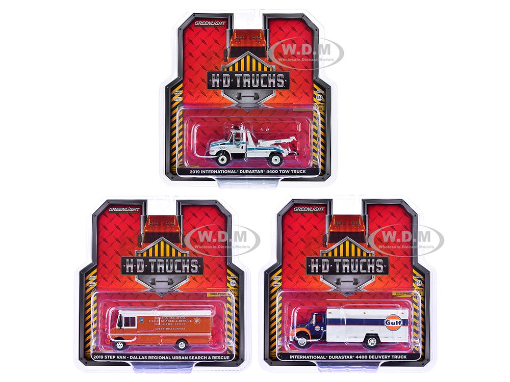 Heavy Duty H.D. Trucks Set of 3 pieces Series 25 1/64 Diecast Models by Greenlight