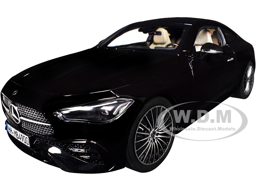 2024 Mercedes-Benz CLE Coupe Obsidian Black Metallic 1/18 Diecast Model Car by Norev