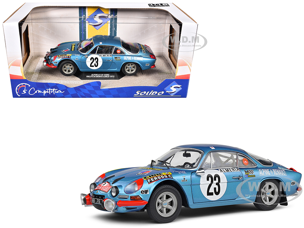 Alpine A110 1600S #23 Jean-Pierre Nicolas - Michel Vial Rallye Monte-Carlo (1972) Competition Series 1/18 Diecast Model Car by Solido