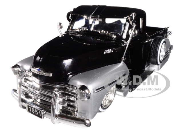 1951 Chevrolet Lowrider Pickup Truck Black And Silver "just Trucks" 1/24 Diecast Model Car By Jada