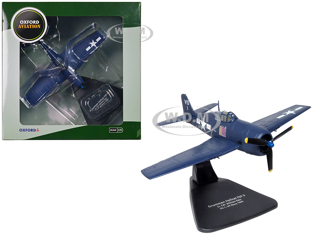 Grumman Hellcat F6F-5 Fighter Aircraft Lt. Cdr. Willard E. Eder VS-1 (1945) United States Navy Oxford Aviation Series 1/72 Diecast Model Airplane by Oxford Diecast