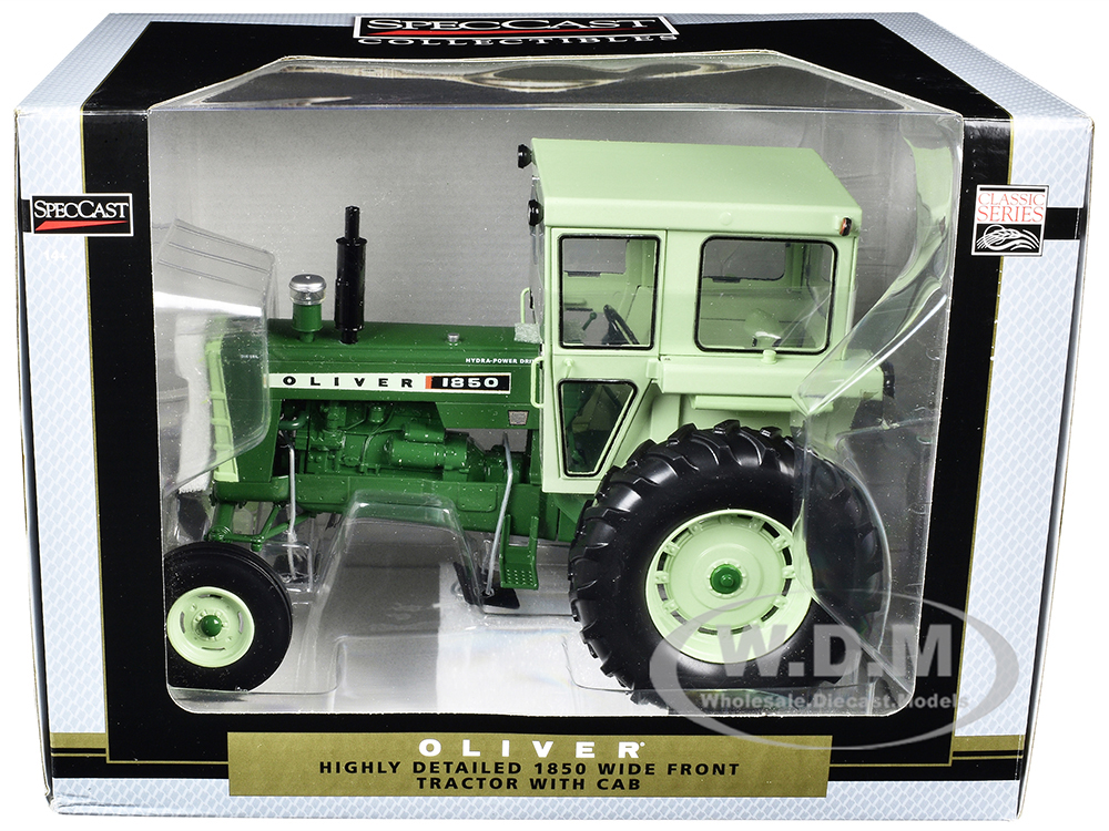 Oliver 1855 Wide Front Tractor with Cab Green Classic Series 1/16 Diecast Model by SpecCast