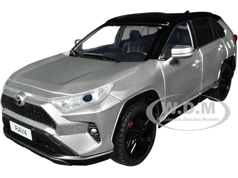 Toyota Rav4 Hybrid XSE Silver Metallic with Black Top and Sunroof 1/24 Diecast Model Car