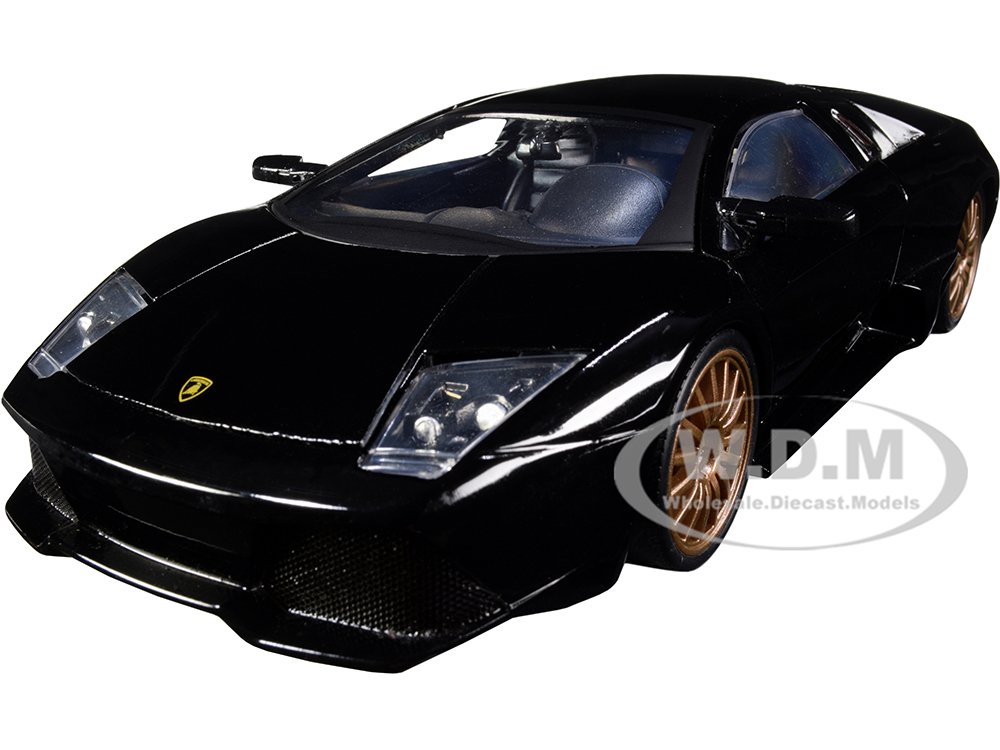 Lamborghini Murcielago LP640 Black with Copper Wheels Hyper-Spec Series 1/24 Diecast Model Car by Jada