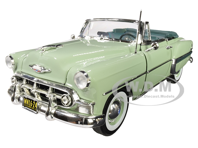 1953 Chevrolet Bel Air Open Convertible Surf Green 1/18 Diecast Model Car By Sunstar