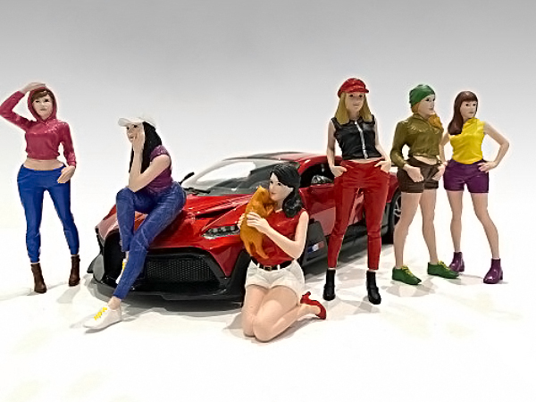 "Girls Night Out" 6 piece Figurine Set for 1/24 Scale Models by American Diorama