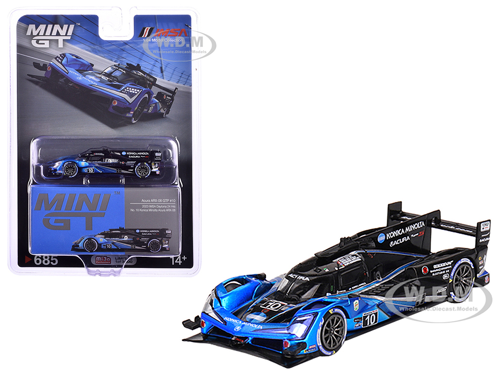 Acura ARX-06 #10 Filipe Albuquerque - Louis Deletraz - Brendon Hartley - Ricky Taylor Wayne Taylor Racing with Andretti Autosport IMSA GTP 2nd Place 24 Hours of Daytona (2023) Limited Edition 1/64 Diecast Model Car by Mini GT