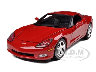 2005 Chevrolet Corvette C6 Coupe Red 1/24 Diecast Model Car by Motormax