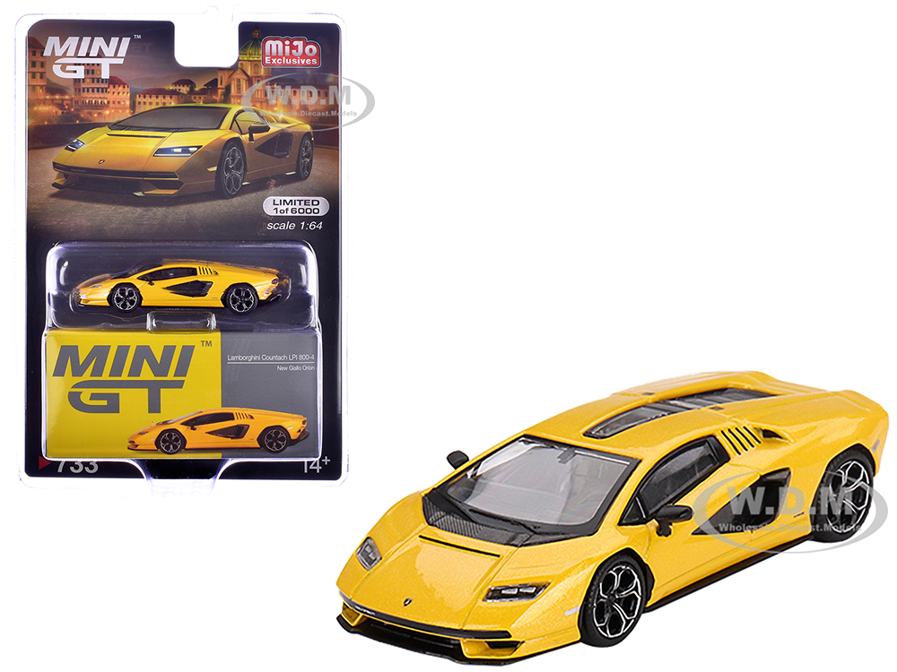 Lamborghini Countach LPI 800-4 New Giallo Orion Yellow Limited Edition to 6000 pieces Worldwide 1/64 Diecast Model Car by Mini GT