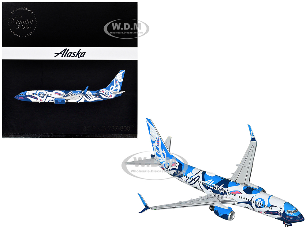 Boeing 737-800 Commercial Aircraft Alaska Airlines (N559AS) Salmon People Livery Gemini 200 Series 1/200 Diecast Model Airplane by GeminiJets