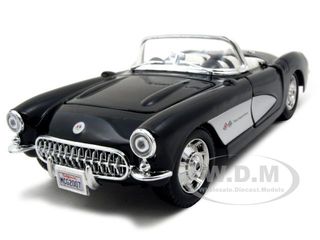 1957 Chevrolet Corvette Convertible Black 1/24 Diecast Model Car By Maisto