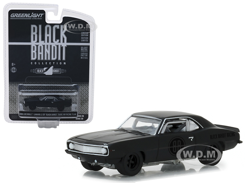 1969 Chevrolet Camaro Z/28 Black Bandit Trans Am Racing Team "black Bandit" Series 20 1/64 Diecast Model Car By Greenlight