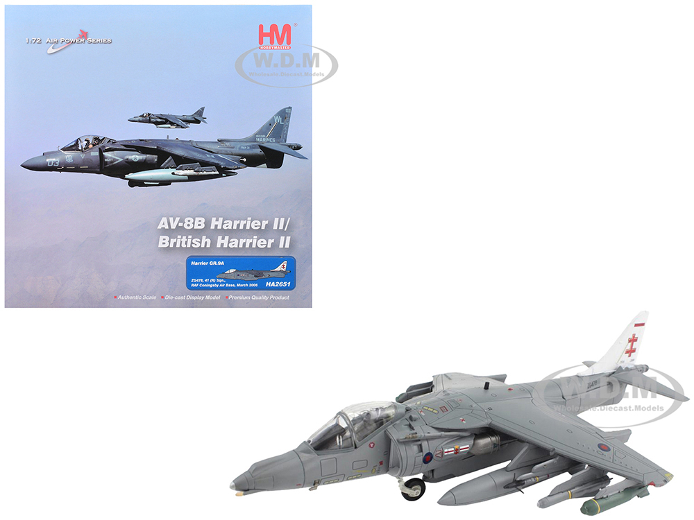 McDonnell Douglas AV-8B/British Harrier II GR.9A Aircraft 41 (R) Squadron RAF Coningsby Air Base (2006) Royal Air Force Air Power Series 1/72 Diecast Model by Hobby Master