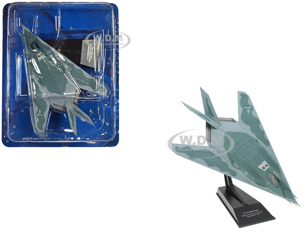 Lockheed F-117A Nighthawk Stealth Aircraft 53rd Test and Evaluation Group Detachment 1 53rd Wing Gray Dragon (2004) United States Air Force 1/100 Diecast Model by Hachette Collections