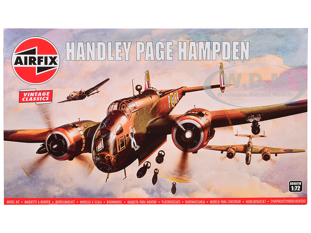 Level 2 Model Kit Handley Page Hampden Bomber Aircraft 1/72 Plastic Model Kit by Airfix