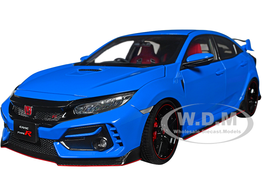 2021 Honda Civic Type R (FK8) RHD (Right Hand Drive) Racing Blue Pearl 1/18 Model Car by Autoart