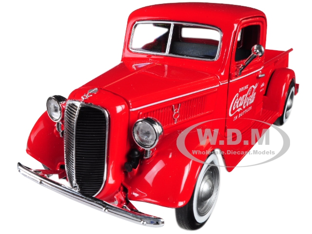 1937 Ford Pickup Truck Coca-Cola Red with 6 Bottle Carton Accessories 1/24 Diecast Model Car by Motor City Classics