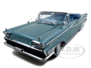 1959 Mercury Parklane Convertible Neptune Turquoise Metallic Platinum Edition 1/18 Diecast Model Car By Sunstar