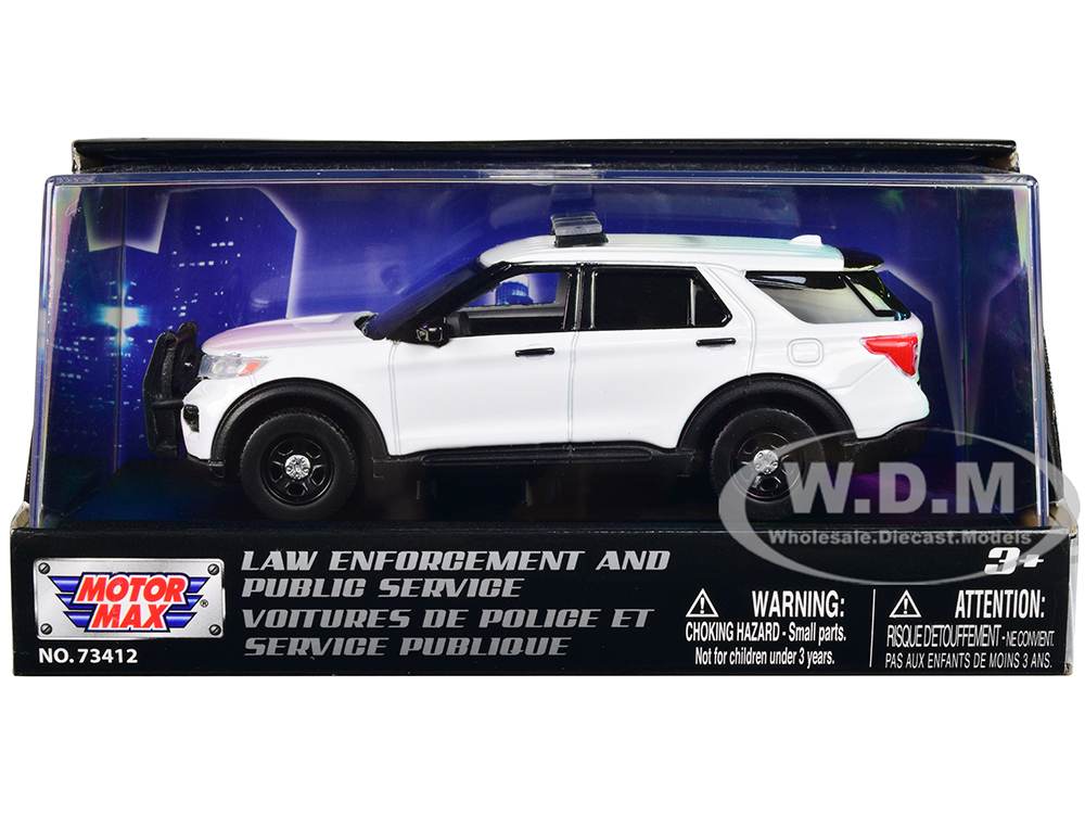 2022 Ford Police Interceptor Utility Plain White Law Enforcement and Public Service Series 1/43 Diecast Model Car by Motormax