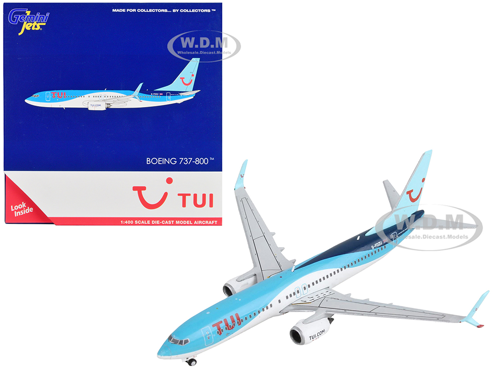 Boeing 737-800 Commercial Aircraft TUI Airways Blue and White 1/400 Diecast Model Airplane by GeminiJets