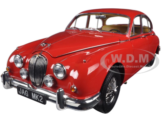 1962 Jaguar Mark 2 3.8 Carmen Red Left Hand Drive 1/18 Diecast Model Car By Paragon