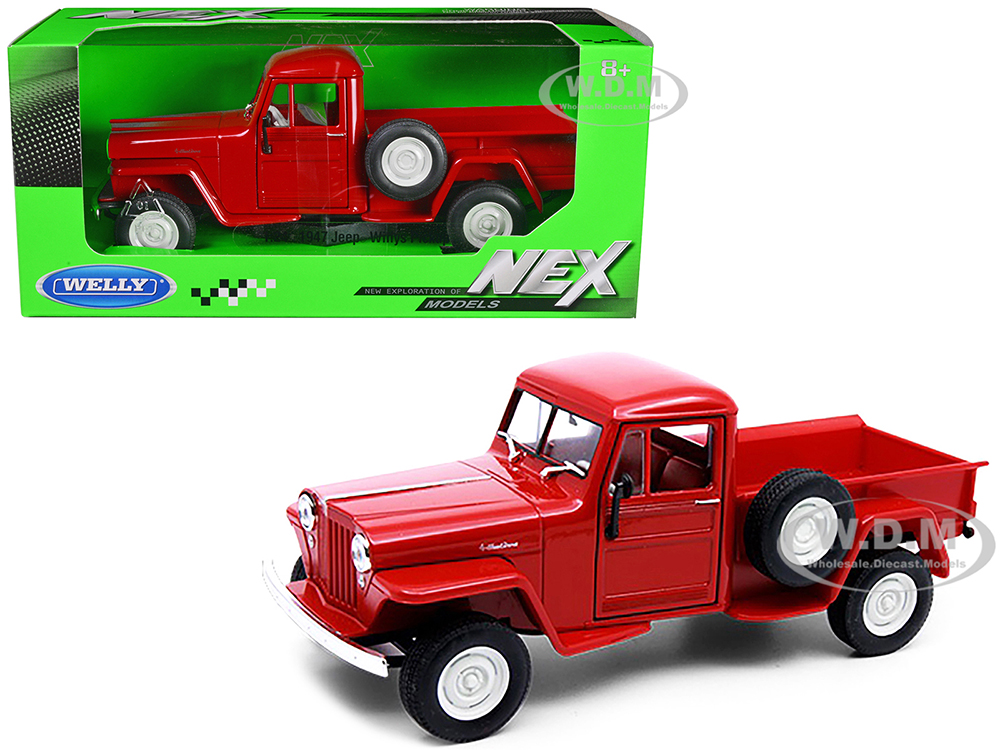 1947 Jeep Willys Pickup Truck Red "NEX Models" Series 1/24 Diecast Model Car by Welly