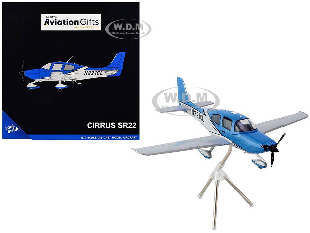 Cirrus SR22 Composite Aircraft (N221CL) Blue Gemini General Aviation Series 1/72 Diecast Model Airplane by GeminiJets