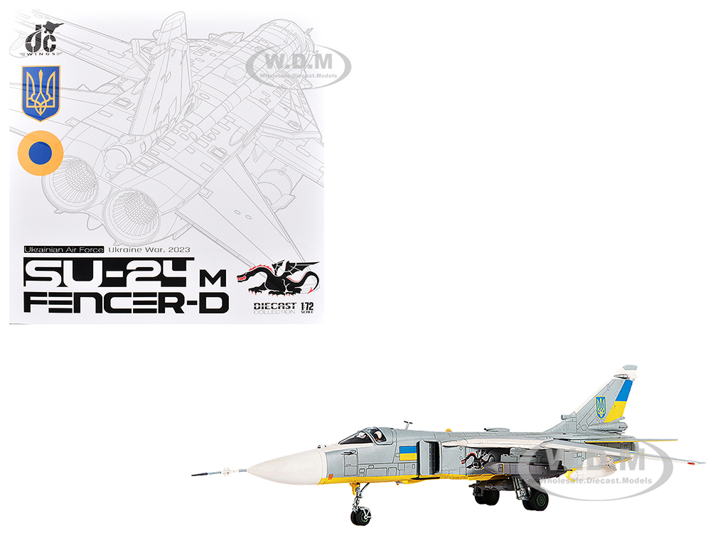 Sukhoi Su-24M Fencer-D Bomber Aircraft Ukraine War (2023) Ukrainian Air Force 1/72 Diecast Model by JC Wings