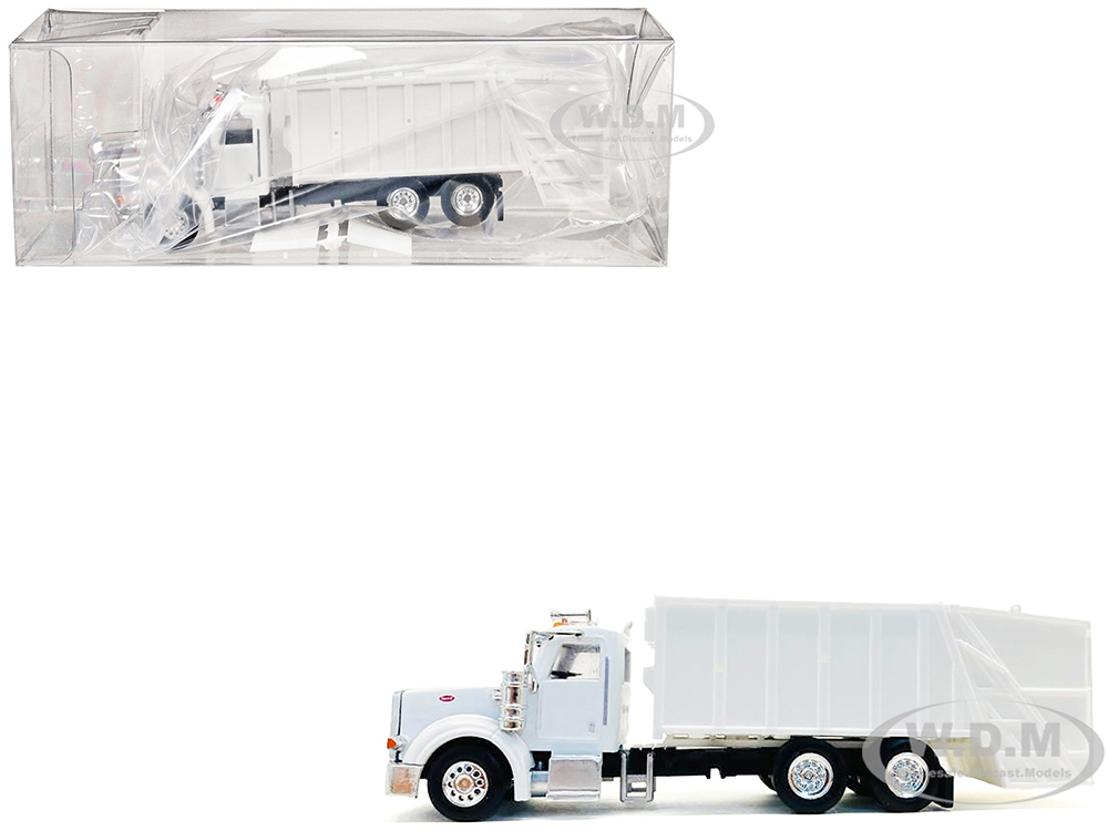 Peterbilt 367 Garbage Truck White 1/87 (HO) Plastic Model Car by Promotex