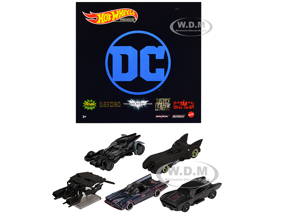 Batman Batmobiles 5 piece Set Diecast Model Cars by Hot Wheels