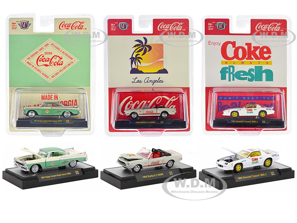 "Coca-Cola" Set of 3 pieces Release 29 Limited Edition to 5250 pieces Worldwide 1/64 Diecast Model Cars by M2 Machines
