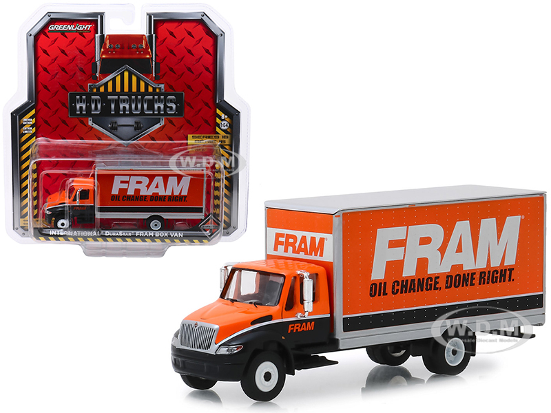 International Durastar Box Van "fram Oil Filters" "h.d. Trucks" Series 16 1/64 Diecast Model By Greenlight