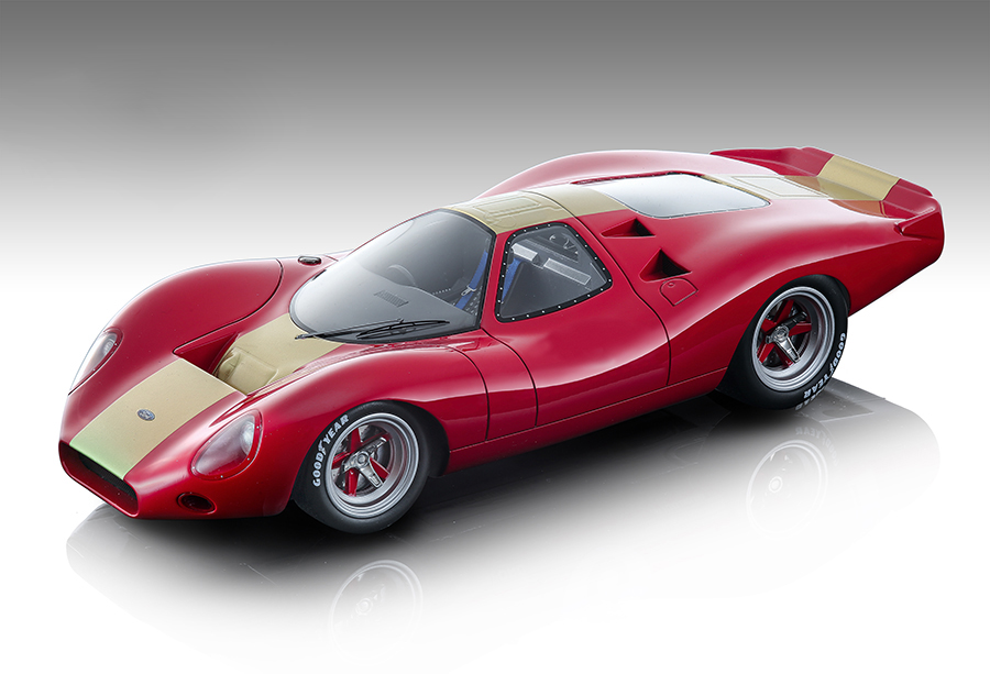 1968 Ford P68 Press Version Gloss Red With Gold Stripe "mythos Series" Limited Edition To 50 Pieces Worldwide 1/18 Model Car By Tecnomodel