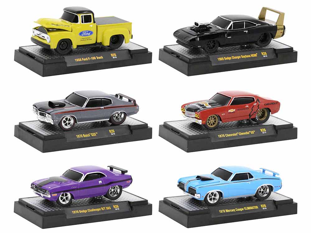 Ground Pounders 6 Cars Set Release 26 IN DISPLAY CASES Limited Edition 1/64 Diecast Model Cars by M2 Machines