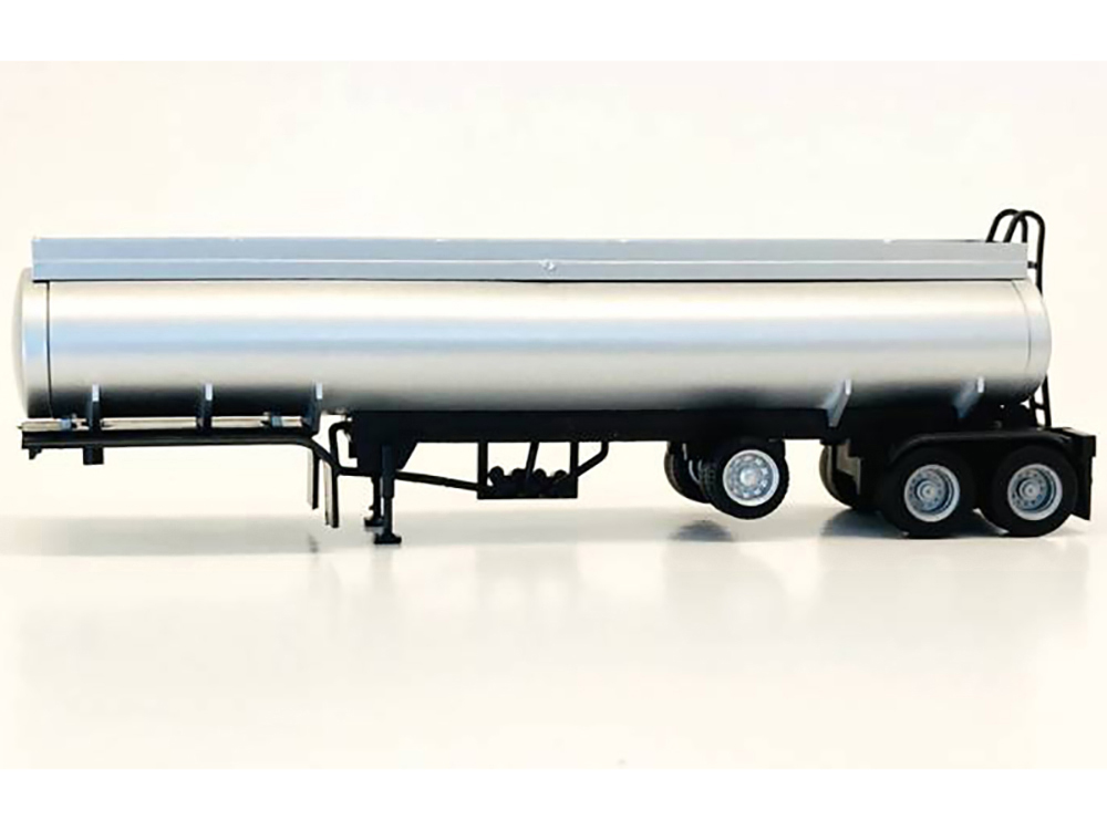 Tag-Axle Elliptical Tanker Trailer Silver 1/87 (HO) Plastic Model by Promotex