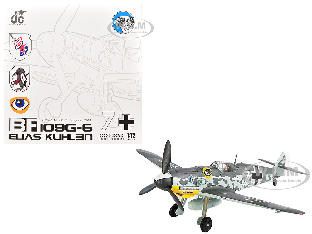 Messerschmitt BF 109G-6 Fighter Aircraft JG 51 Bulgaria (1944) German Luftwaffe 1/72 Diecast Model by JC Wings