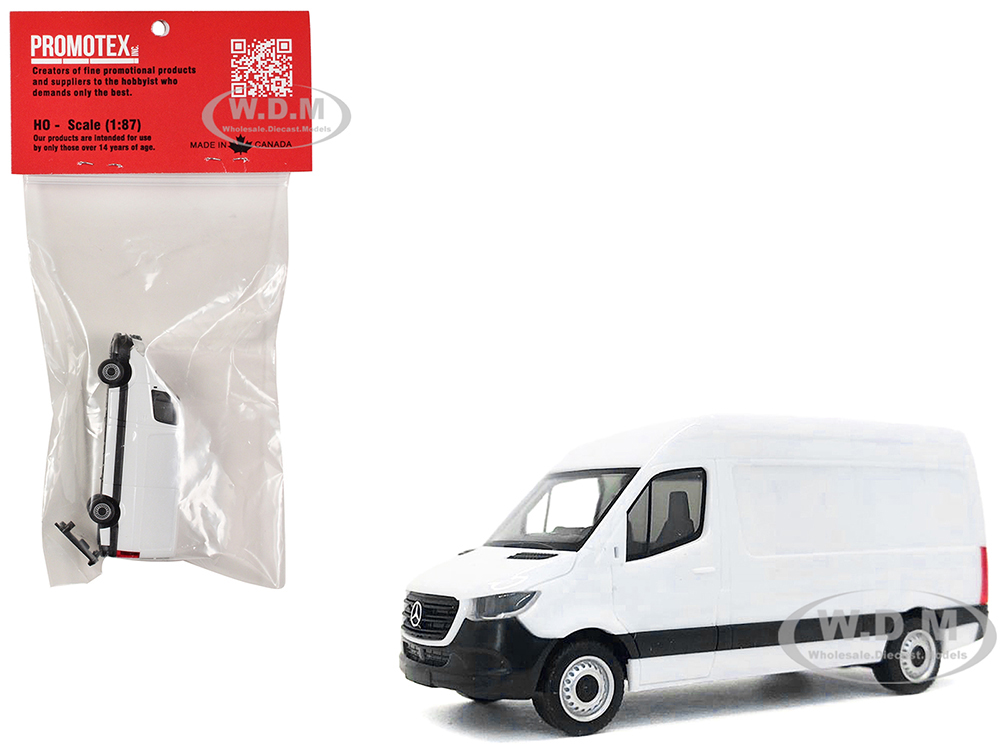 2018 Mercedes-Benz Sprinter Van White 1/87 (HO) Plastic Model Car by Promotex