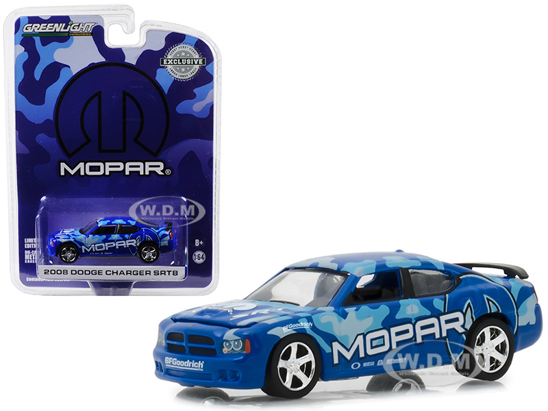 2008 Dodge Charger Srt8 Mopar Edition Dark Blue "hobby Exclusive" 1/64 Diecast Model Car By Greenlight