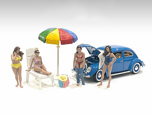 "Beach Girls" 4 piece Figurine Set for 1/18 Scale Models by American Diorama