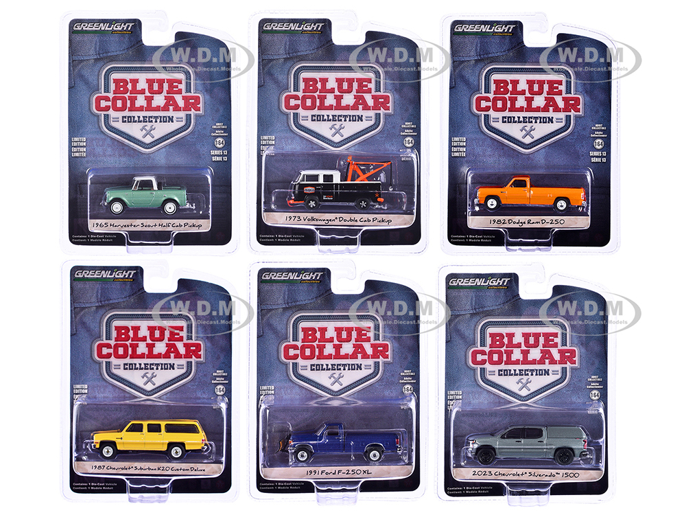 Blue Collar Collection Set of 6 pieces Series 13 1/64 Diecast Model Cars by Greenlight