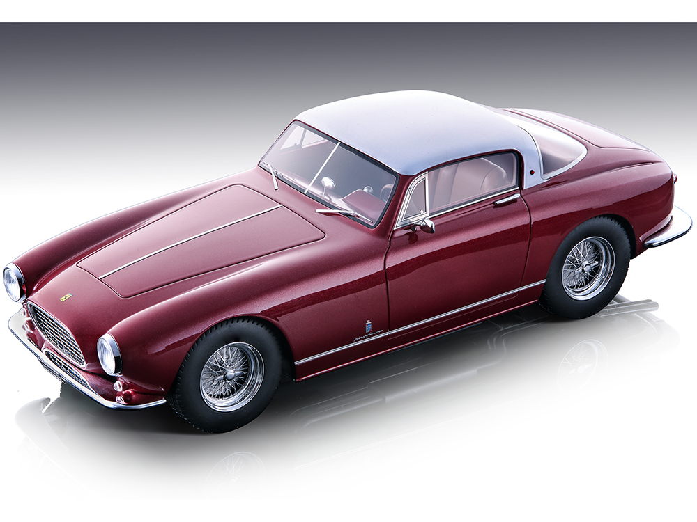 1955 Ferrari 250 GT Europa Red Metallic with Silver Metallic Top Mythos Series Limited Edition to 90 pieces Worldwide 1/18 Model Car by Tecnomodel