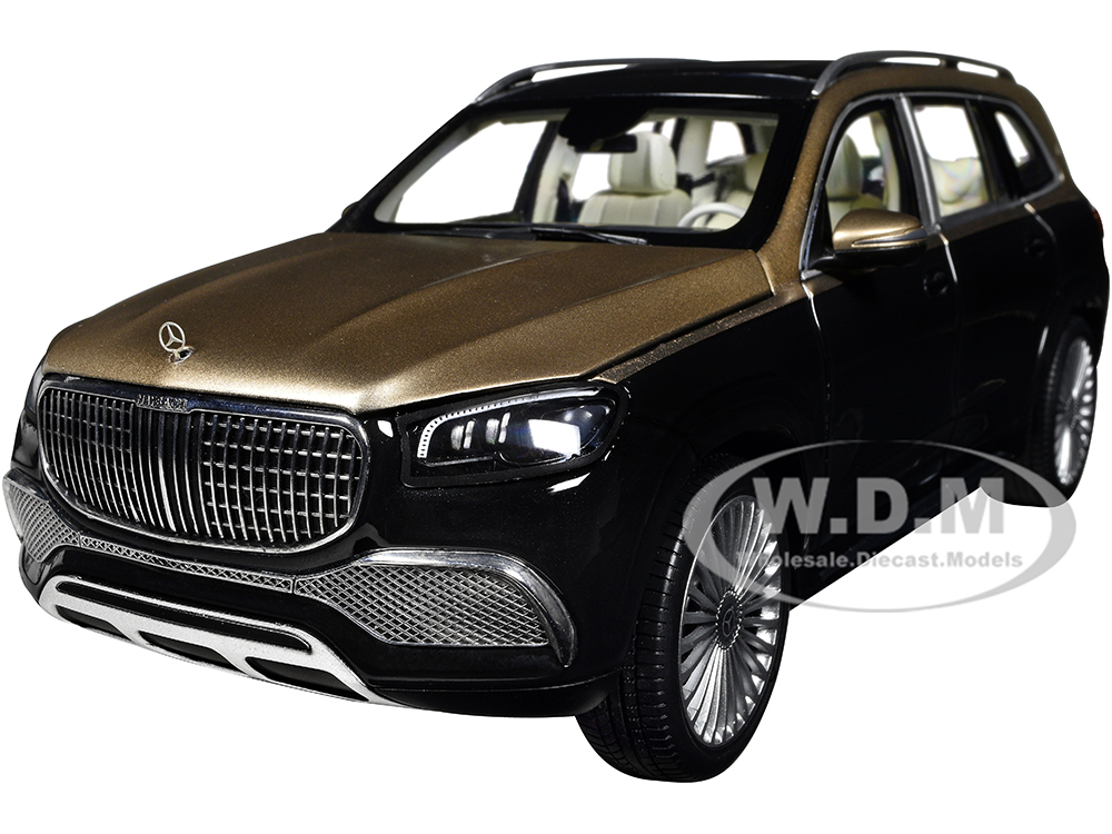 2020 Mercedes-Maybach GLS 600 Gold Metallic and Black with Sun Roof 1/18 Diecast Model Car by Paragon Models