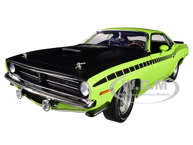 1970 Plymouth Barracuda Aar Sublime Green With Matt Black Hood Limited Edition To 540 Pieces Worldwide 1/18 Diecast Model Car By Acme