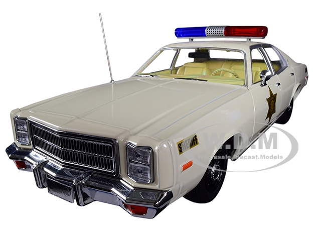 1977 Plymouth Fury "hazzard County Sheriff" Cream 1/18 Diecast Model Car By Greenlight