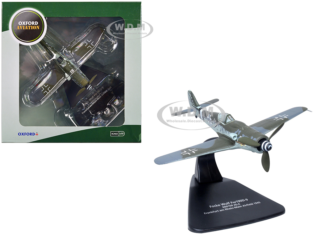 Focke-Wulf Fw190D-9 Fighter Aircraft "600150 JG-4 Frankfurt Rhine-Main Airfield" (1945) German Luftwaffe "Oxford Aviation" 1/72 Diecast Model Airplan