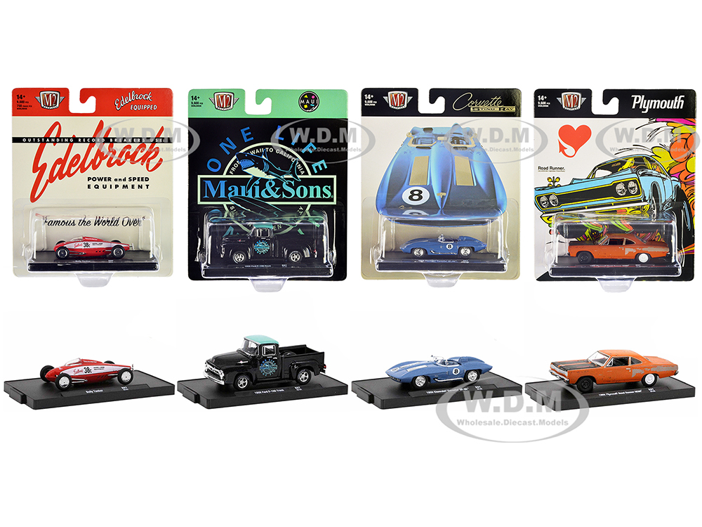 "Auto-Drivers" Set of 4 pieces in Blister Packs Release 97 Limited Edition to 9600 pieces Worldwide 1/64 Diecast Model Cars by M2 Machines