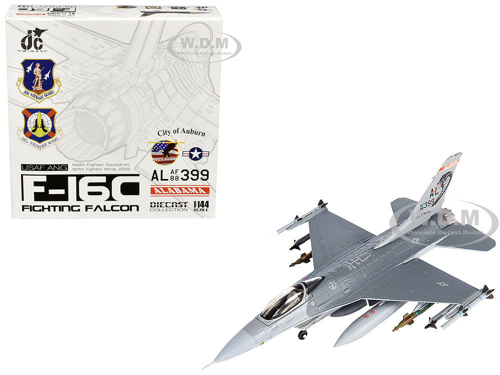 Lockheed F-16C Fighting Falcon Fighter Aircraft 100th Fighter Squadron 187th Fighter Wing Alabama Air National Guard (2002) United States Air Force 1/144 Diecast Model by JC Wings