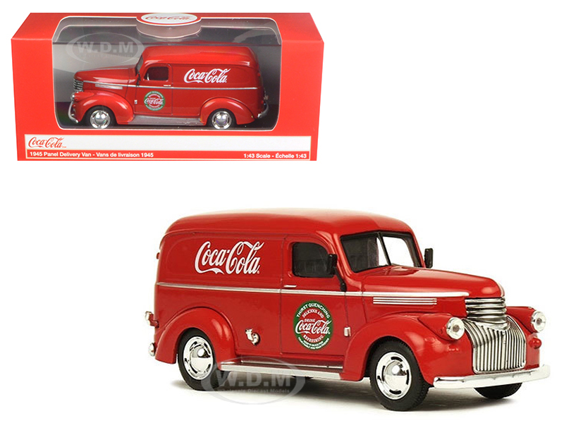 1945 "coca-cola" Panel Delivery Van Red 1/43 Diecast Model Car By Motorcity Classics