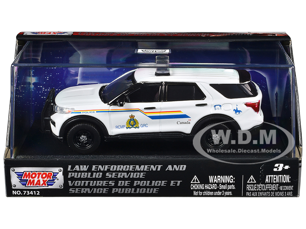 2022 Ford Police Interceptor Utility RCMP (Royal Canadian Mounted Police) White Law Enforcement and Public Service Series 1/43 Diecast Model Car by Motormax